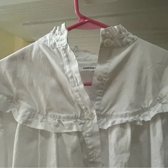 Emerson Fry White Poplin Victorian-Style Ruffle Blouse - Picture 10 of 11